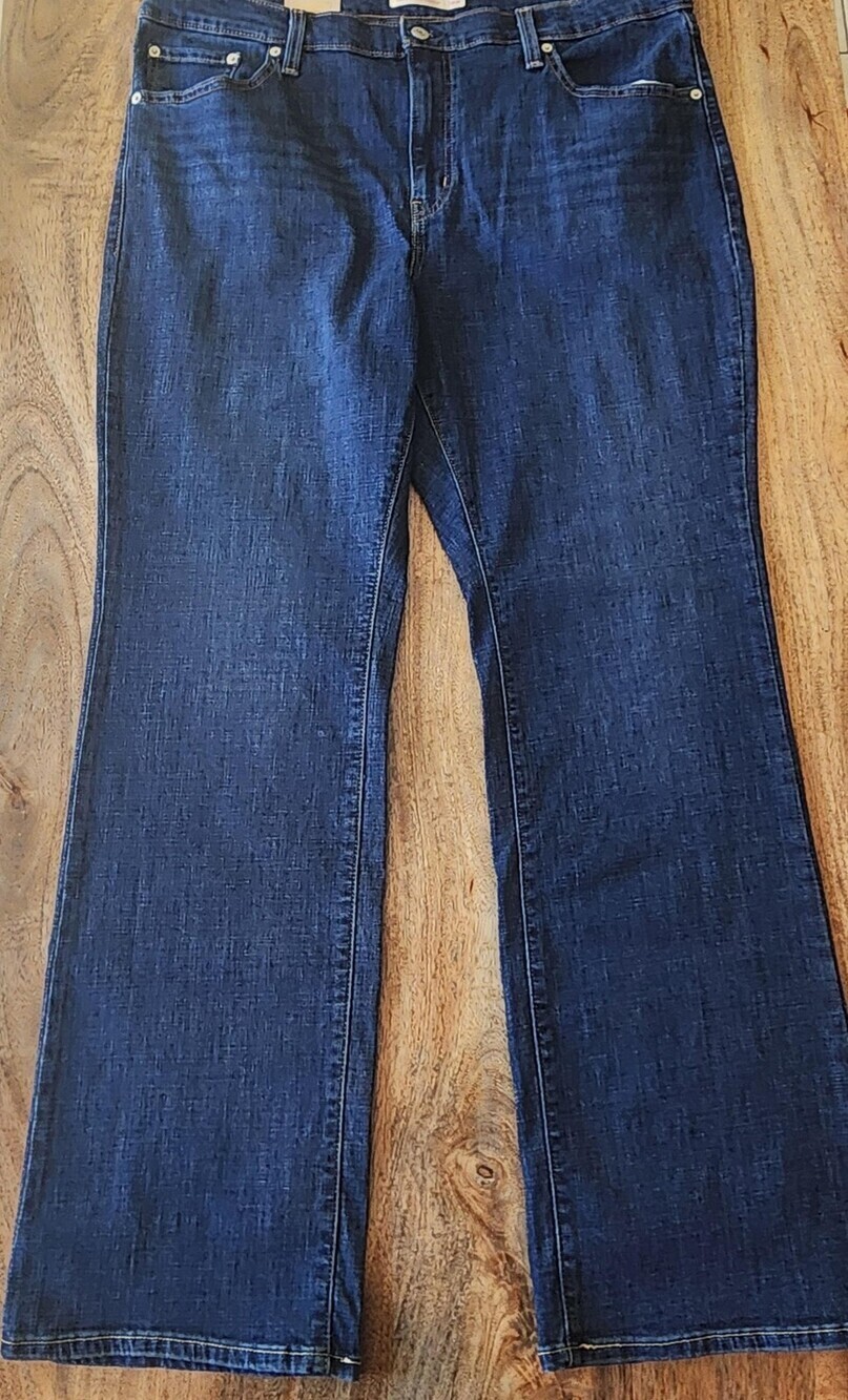 Levi's 725 High-Rise Bootcut Jeans Womens 18W Plus Blue Stellar Stretch Denim